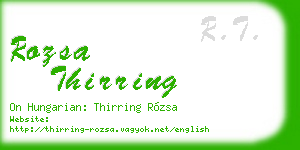 rozsa thirring business card
